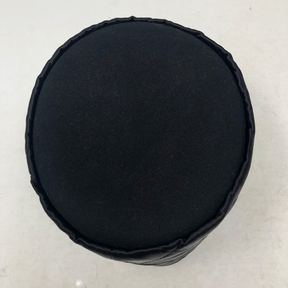 Vintage Krizia by Borsalino Islamic Cap Mens One Size Black Quilted Satin - Picture 2 of 7
